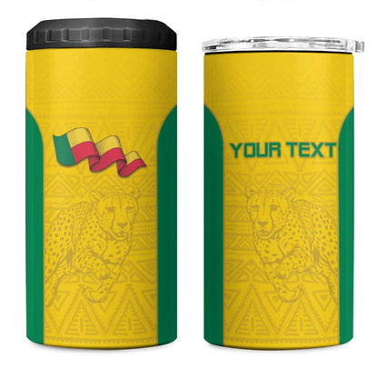 Afro Benin Football Custom 4 in 1 Can Cooler Tumbler Come On Les Guepards - African Pride
