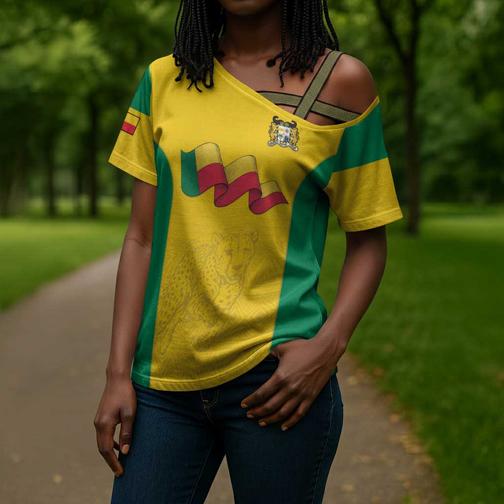 Custom Benin Football Cross Shoulder Shirt Go Champions Les Guepards