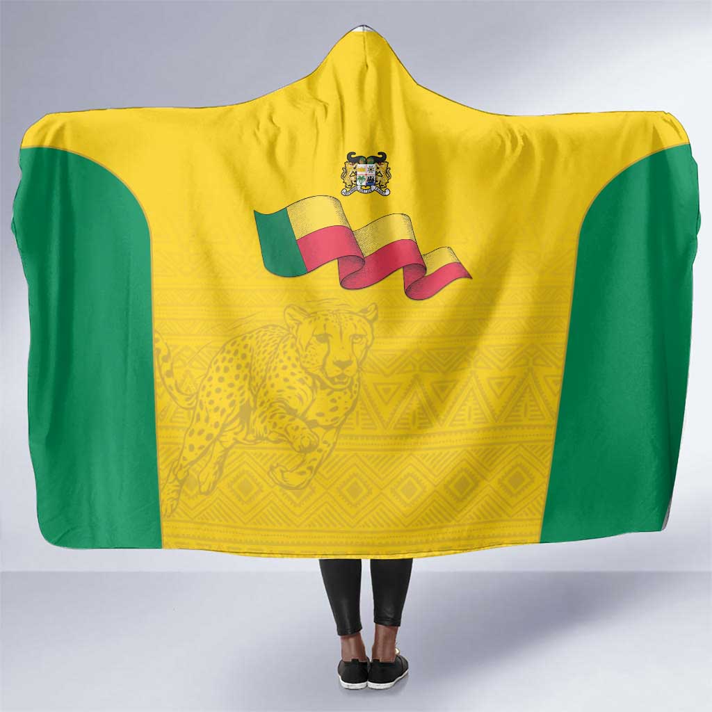 Afro Benin Football Hooded Blanket Come On Les Guepards - African Pride