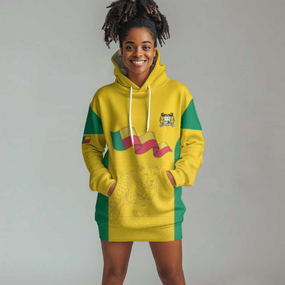 Afro Benin Football Custom Hoodie Dress Come On Les Guepards - African Pride