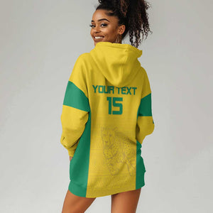 Afro Benin Football Custom Hoodie Dress Come On Les Guepards - African Pride