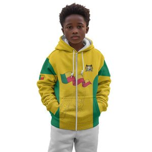 Afro Benin Football Custom Kid Hoodie Come On Les Guepards - African Pride