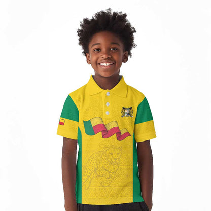 Afro Benin Football Custom Kid Polo Shirt Come On Les Guepards - African Pride