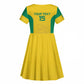 Afro Benin Football Custom Kid Short Sleeve Dress Come On Les Guepards - African Pride