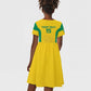 Afro Benin Football Custom Kid Short Sleeve Dress Come On Les Guepards - African Pride