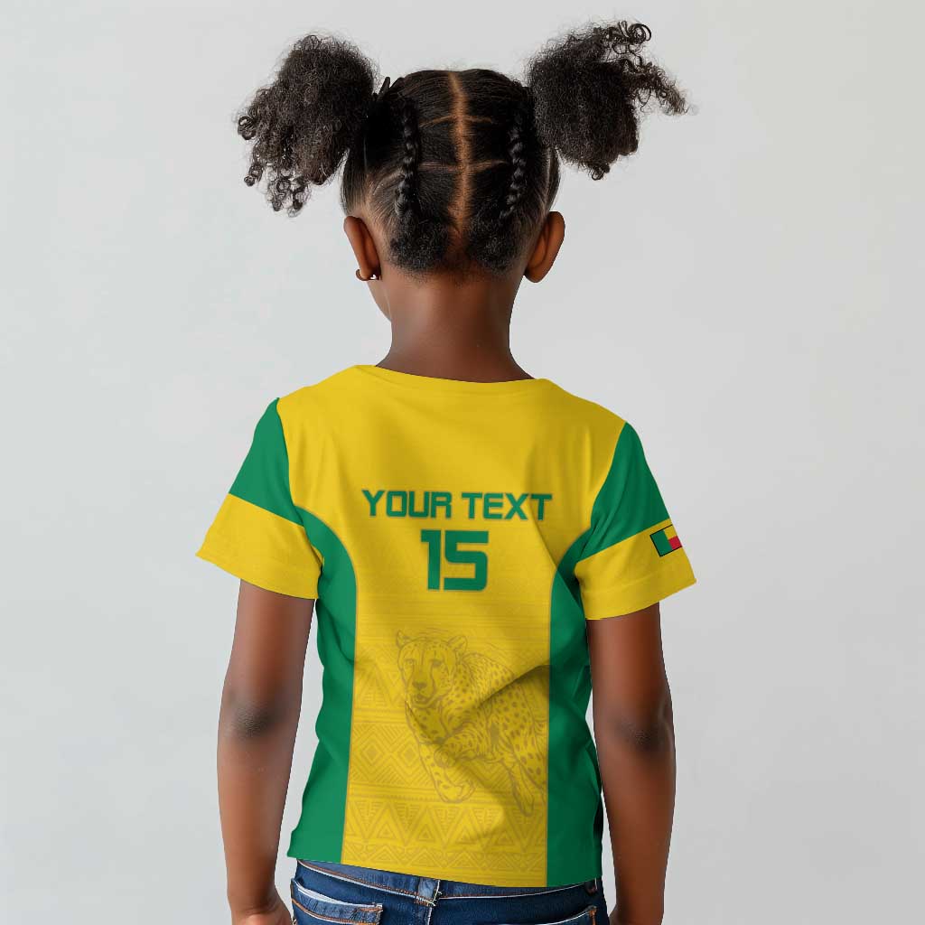 Afro Benin Football Custom Kid T shirt Come On Les Guepards - African Pride