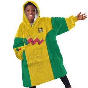 Afro Benin Football Custom Kid Wearable Blanket Hoodie Come On Les Guepards - African Pride