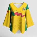 Custom Benin Football Kimono Sleeve Blouse Go Champions Les Guepards