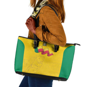 Afro Benin Football Leather Tote Bag Come On Les Guepards - African Pride