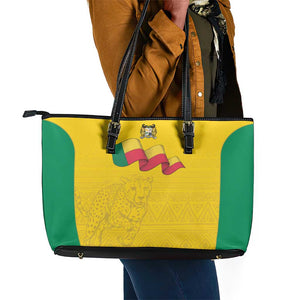 Afro Benin Football Leather Tote Bag Come On Les Guepards - African Pride