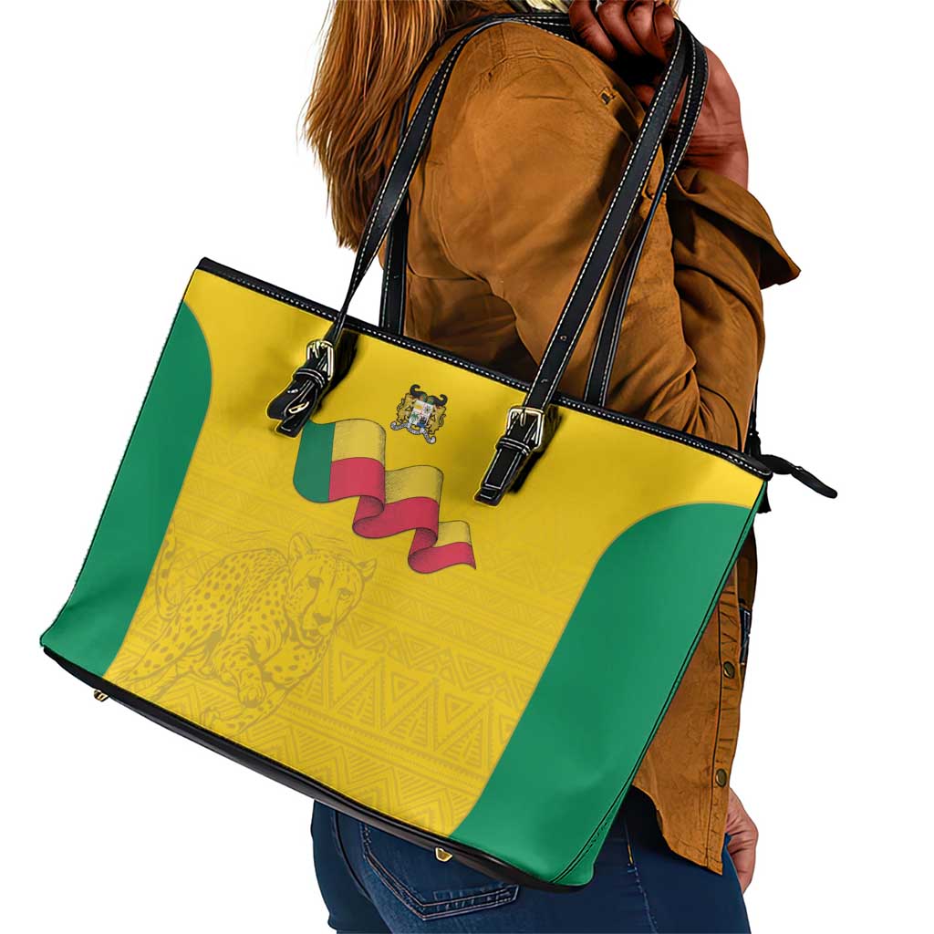 Afro Benin Football Leather Tote Bag Come On Les Guepards - African Pride