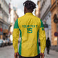 Afro Benin Football Custom Long Sleeve Button Shirt Come On Les Guepards - African Pride