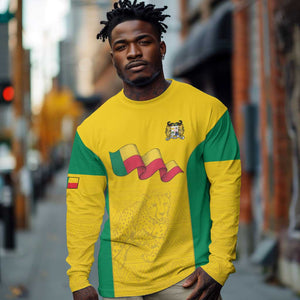 Afro Benin Football Custom Long Sleeve Shirt Come On Les Guepards - African Pride