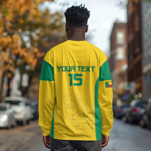 Afro Benin Football Custom Long Sleeve Shirt Come On Les Guepards - African Pride