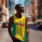 Afro Benin Football Custom Men Tank Top Come On Les Guepards - African Pride