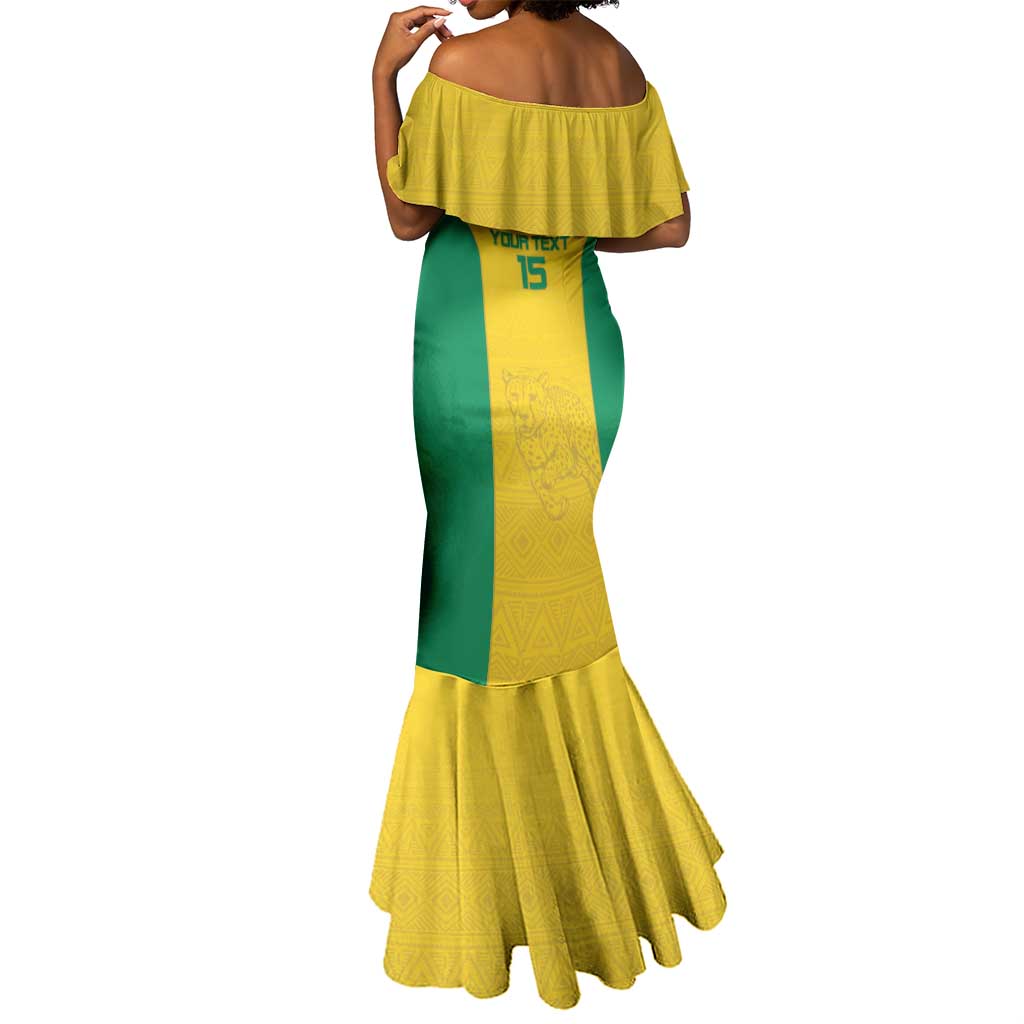 Afro Benin Football Custom Mermaid Dress Come On Les Guepards - African Pride