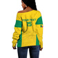 Afro Benin Football Custom Off Shoulder Sweater Come On Les Guepards - African Pride