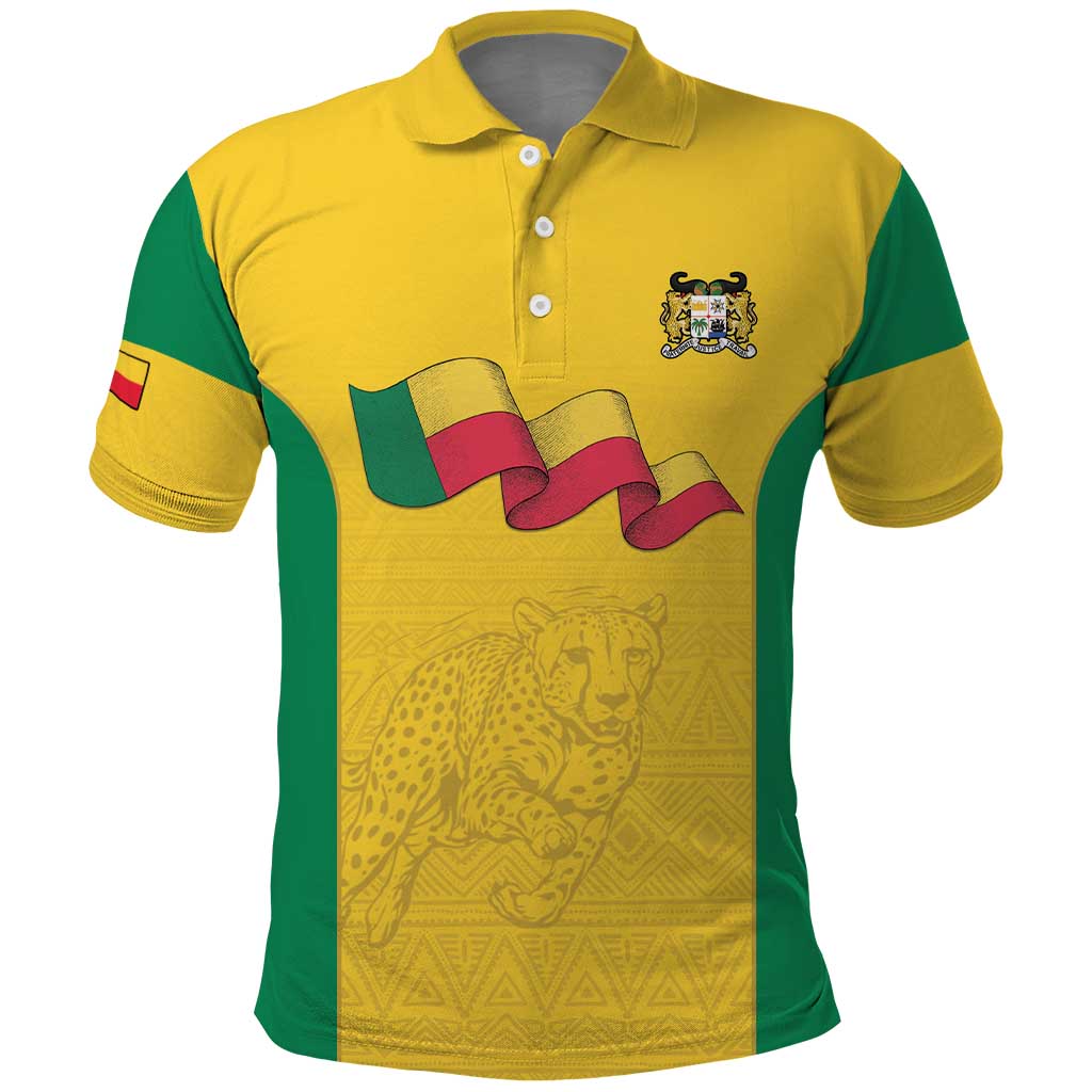 Afro Benin Football Custom Polo Shirt Come On Les Guepards - African Pride