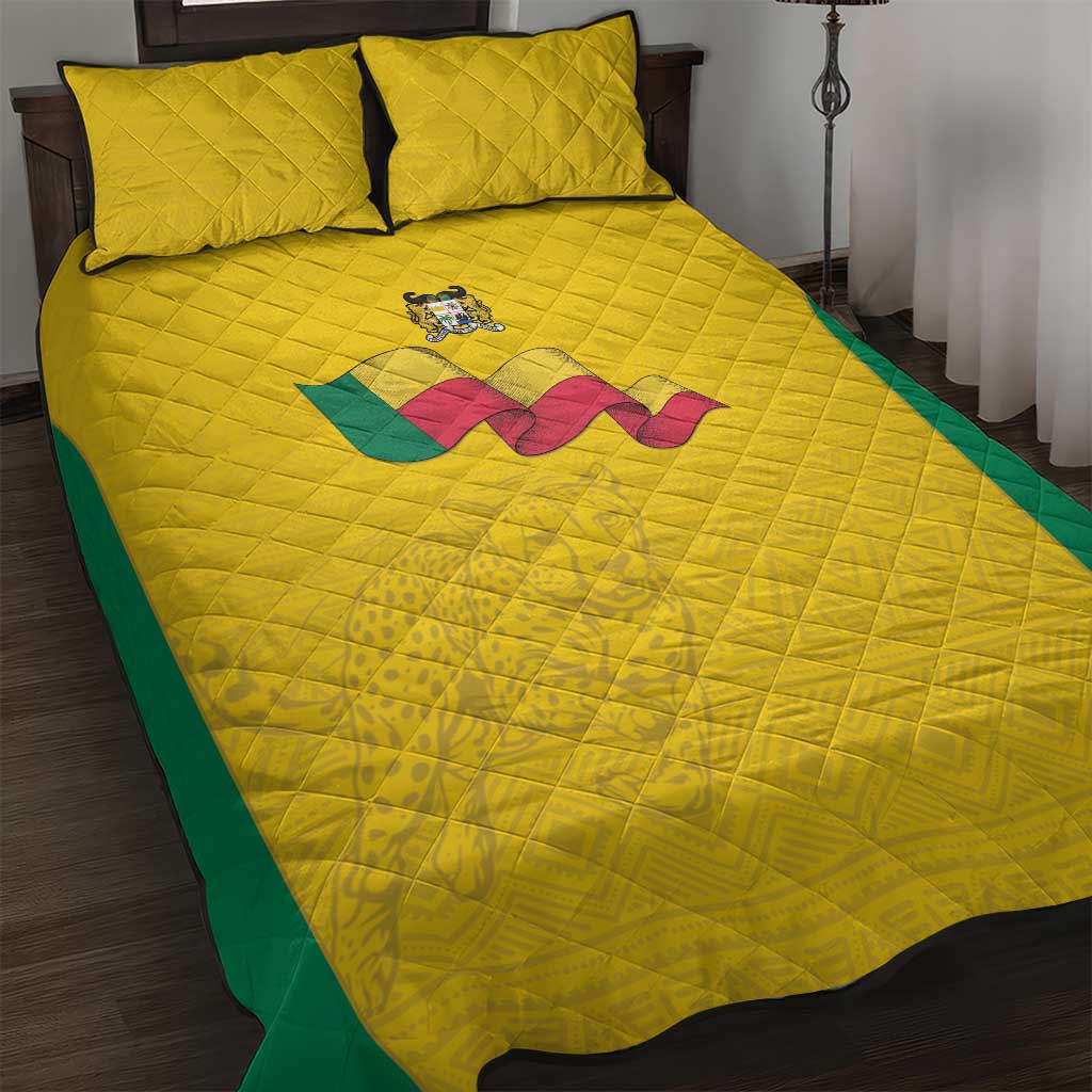 Afro Benin Football Quilt Bed Set Come On Les Guepards - African Pride