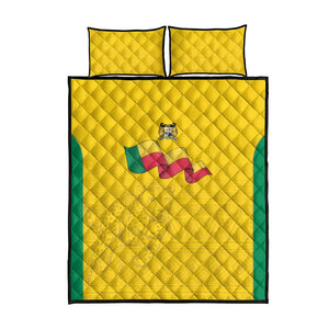 Afro Benin Football Quilt Bed Set Come On Les Guepards - African Pride