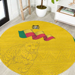 Afro Benin Football Round Carpet Come On Les Guepards - African Pride