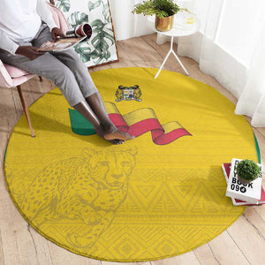 Afro Benin Football Round Carpet Come On Les Guepards - African Pride