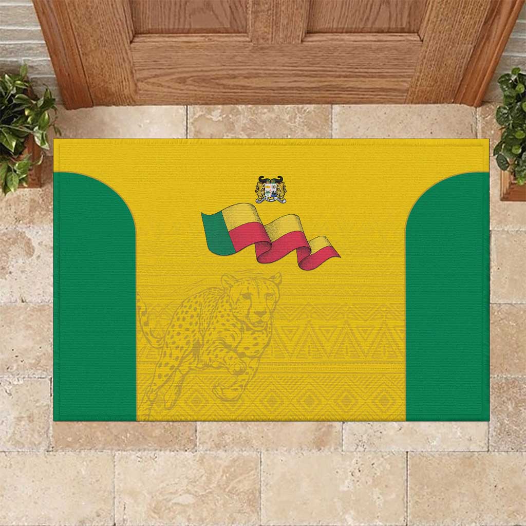 Afro Benin Football Rubber Doormat Come On Les Guepards - African Pride