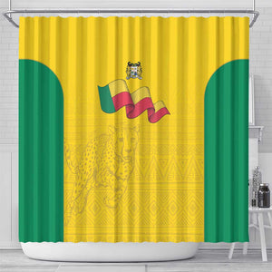 Afro Benin Football Shower Curtain Come On Les Guepards - African Pride