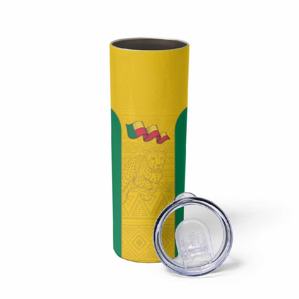 Afro Benin Football Custom Skinny Tumbler Come On Les Guepards - African Pride