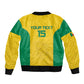 Afro Benin Football Custom Sleeve Zip Bomber Jacket Come On Les Guepards - African Pride