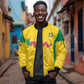 Afro Benin Football Custom Sleeve Zip Bomber Jacket Come On Les Guepards - African Pride