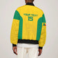 Afro Benin Football Custom Sleeve Zip Bomber Jacket Come On Les Guepards - African Pride