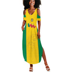 Afro Benin Football Custom Summer Maxi Dress Come On Les Guepards - African Pride