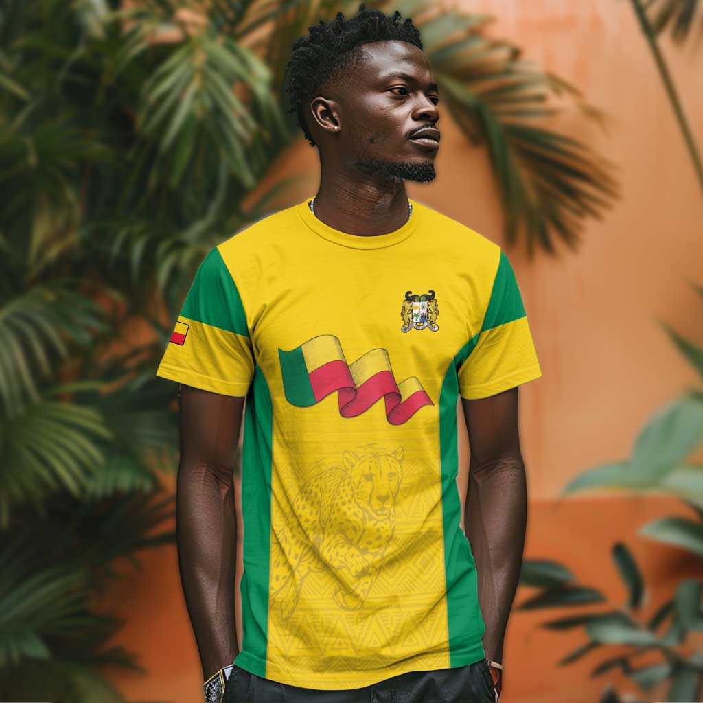 Afro Benin Football Custom T shirt Come On Les Guepards - African Pride