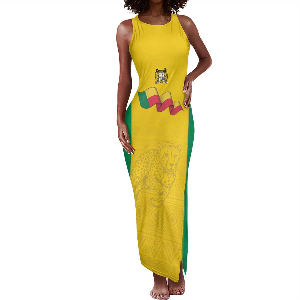 Afro Benin Football Custom Tank Maxi Dress Come On Les Guepards - African Pride