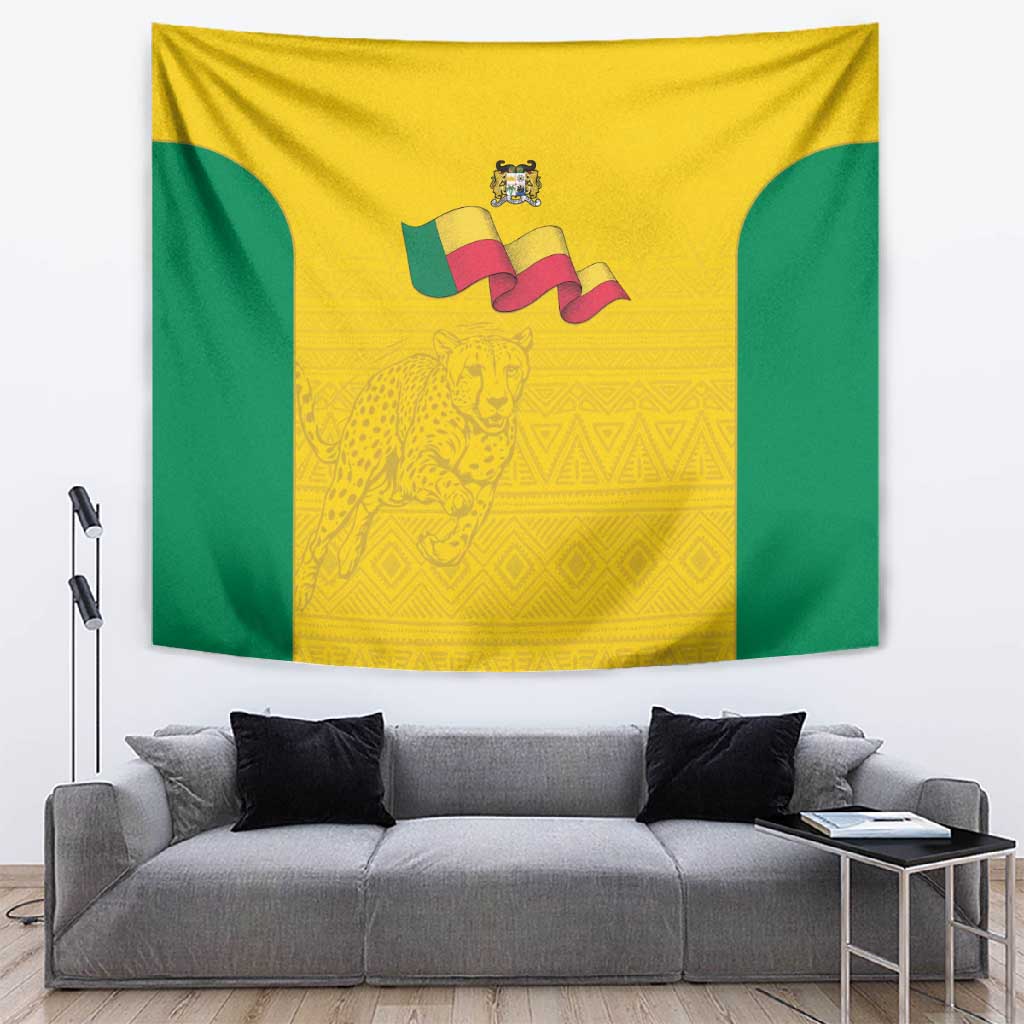 Afro Benin Football Tapestry Come On Les Guepards - African Pride