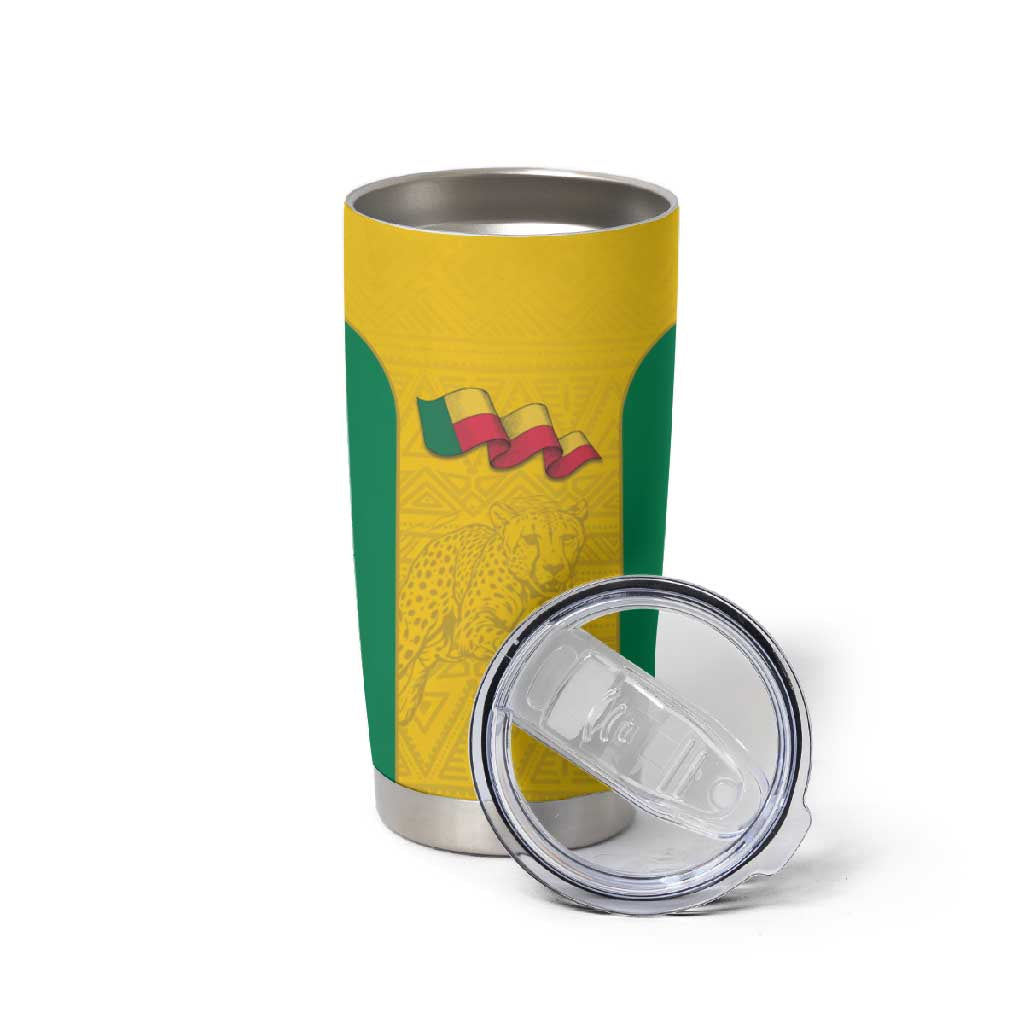 Afro Benin Football Custom Tumbler Cup Come On Les Guepards - African Pride