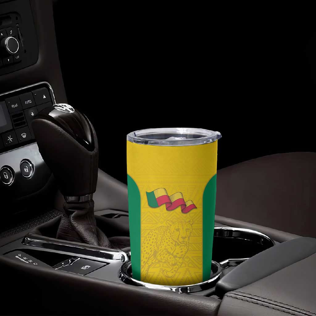 Afro Benin Football Custom Tumbler Cup Come On Les Guepards - African Pride