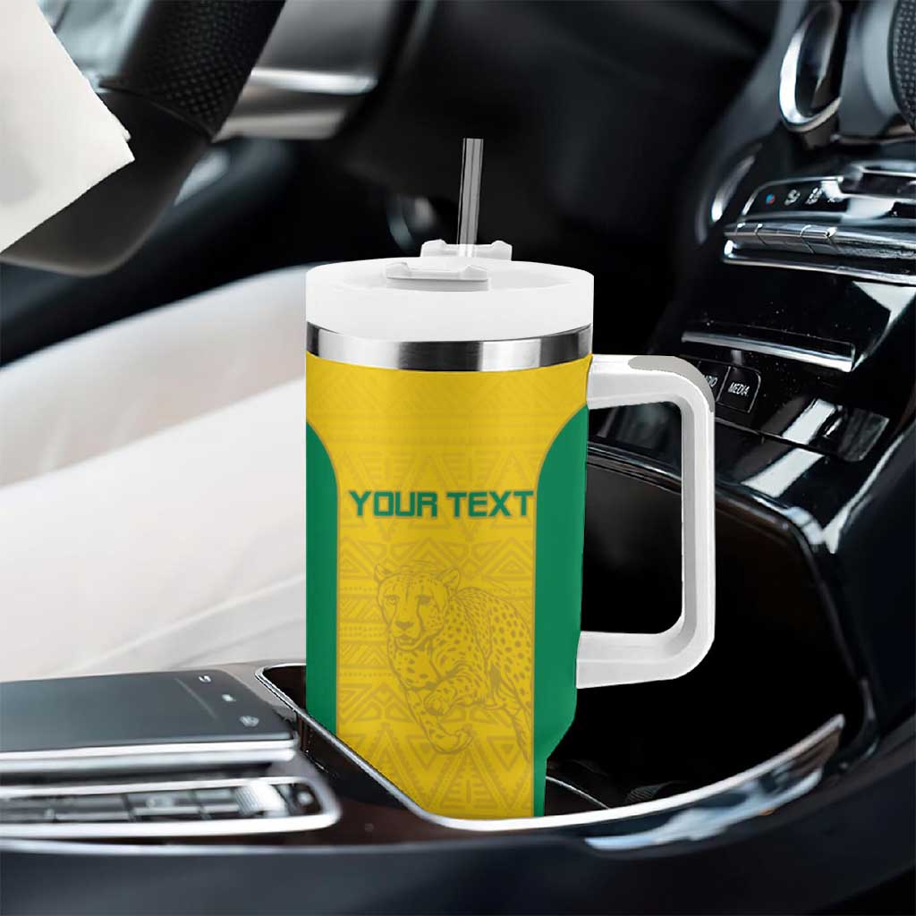 Afro Benin Football Custom Tumbler With Handle Come On Les Guepards - African Pride
