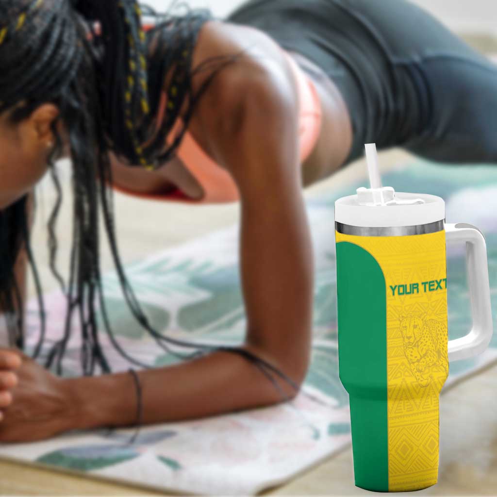 Afro Benin Football Custom Tumbler With Handle Come On Les Guepards - African Pride