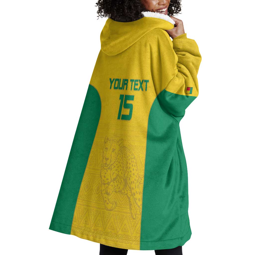 Afro Benin Football Custom Wearable Blanket Hoodie Come On Les Guepards - African Pride