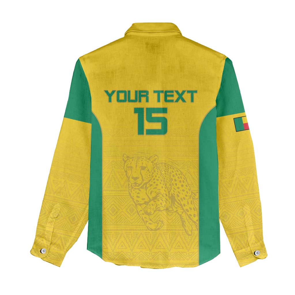 Afro Benin Football Custom Women Casual Shirt Come On Les Guepards - African Pride