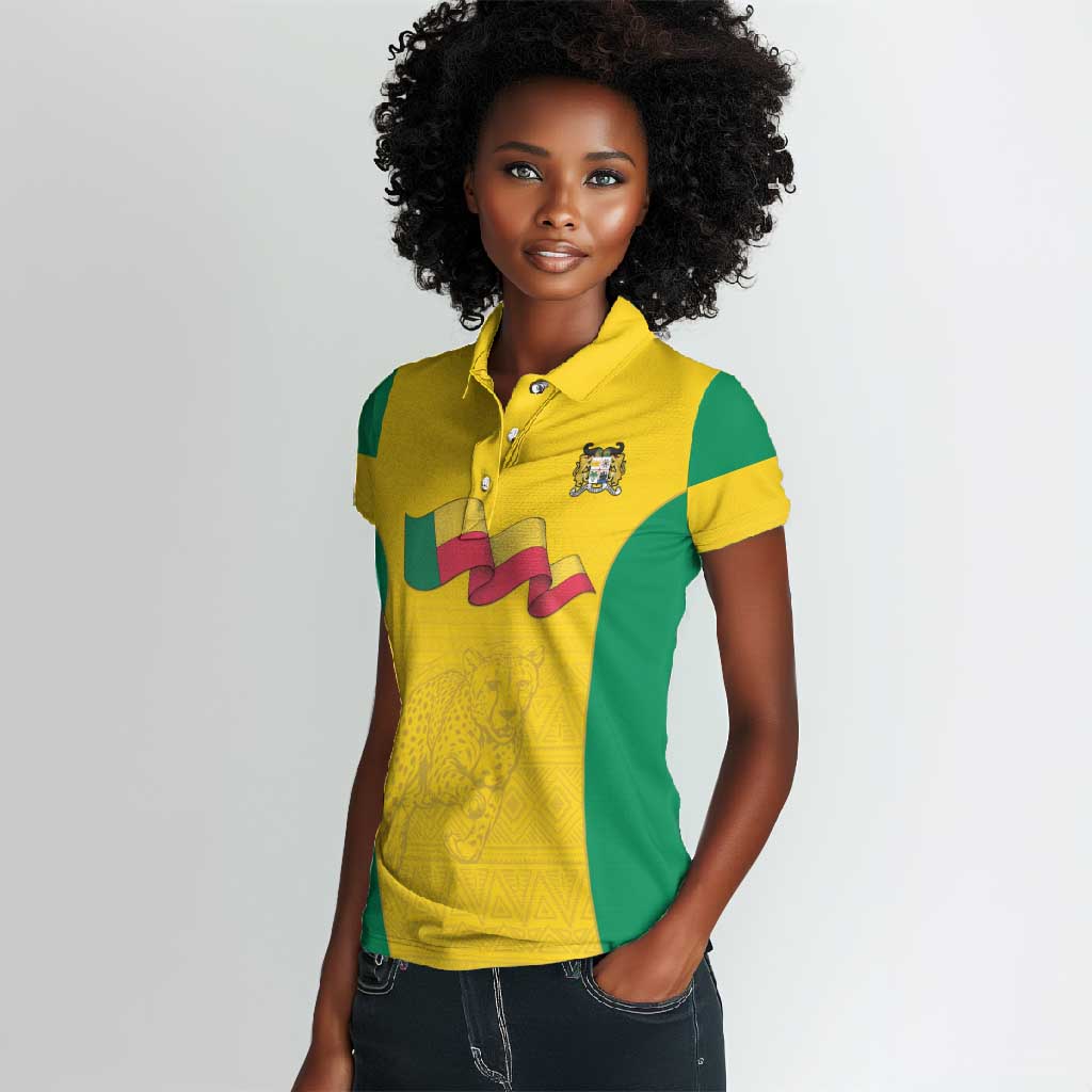 Afro Benin Football Custom Women Polo Shirt Come On Les Guepards - African Pride