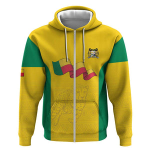 Afro Benin Football Custom Zip Hoodie Come On Les Guepards - African Pride