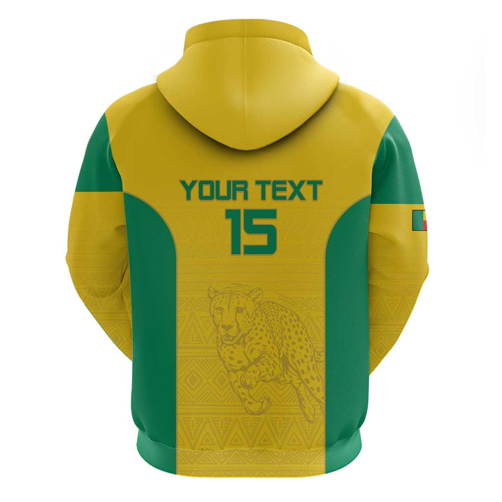 Afro Benin Football Custom Zip Hoodie Come On Les Guepards - African Pride