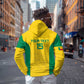 Afro Benin Football Custom Zip Hoodie Come On Les Guepards - African Pride