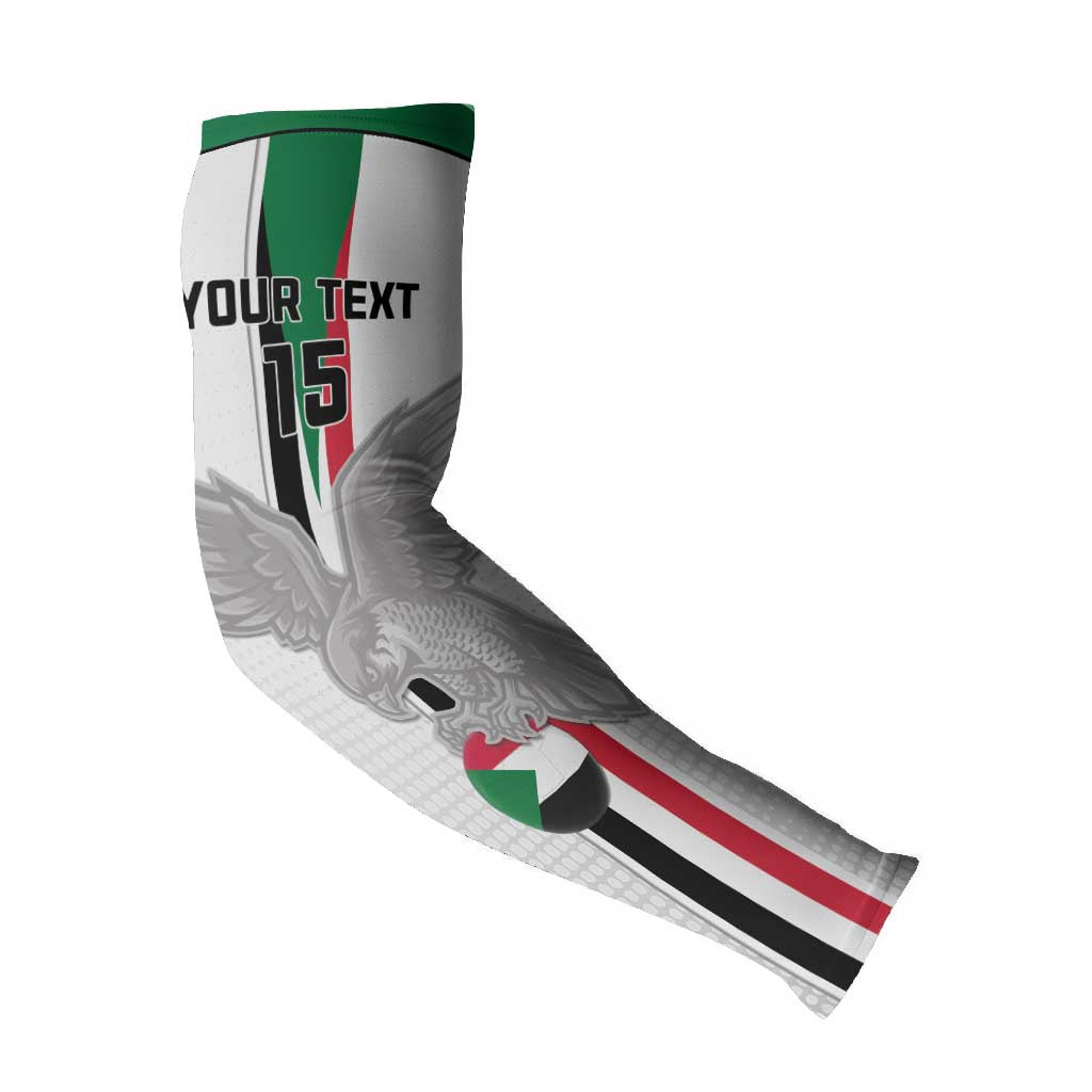 Custom Sudan Football Arm Sleeves Go Champions Falcons of Jediane