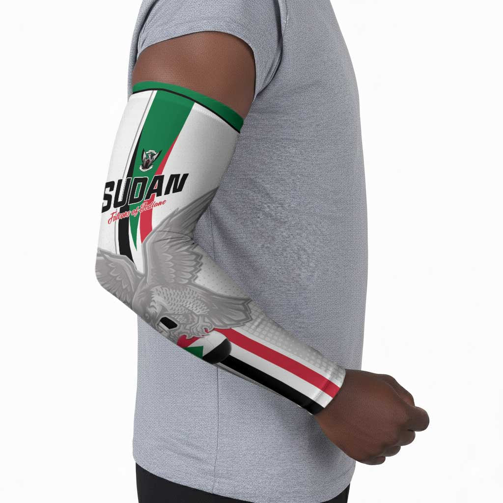Custom Sudan Football Arm Sleeves Go Champions Falcons of Jediane