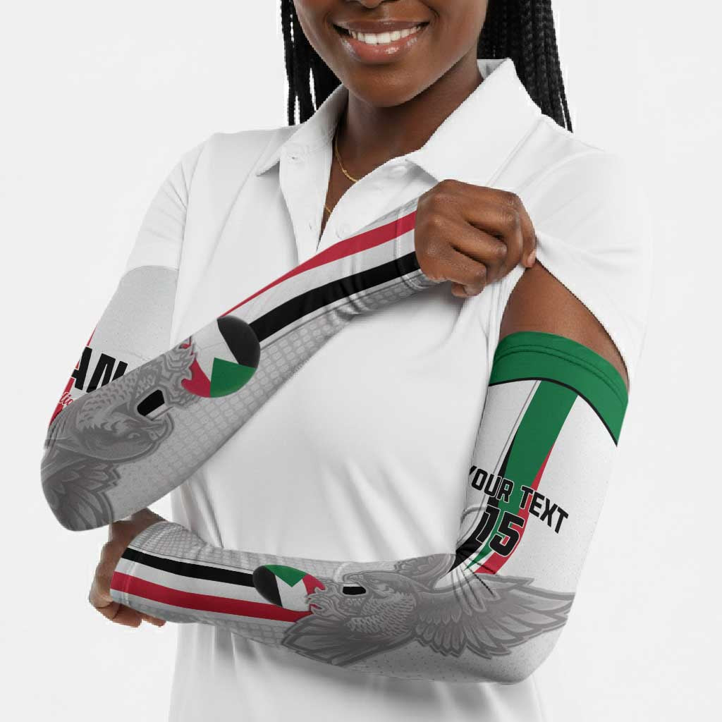 Custom Sudan Football Arm Sleeves Go Champions Falcons of Jediane