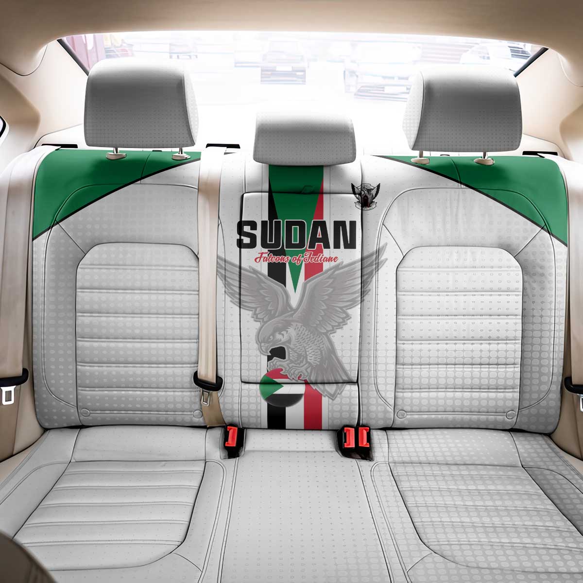 Afro Sudan Football Back Car Seat Cover Come On Falcons of Jediane - African Pride